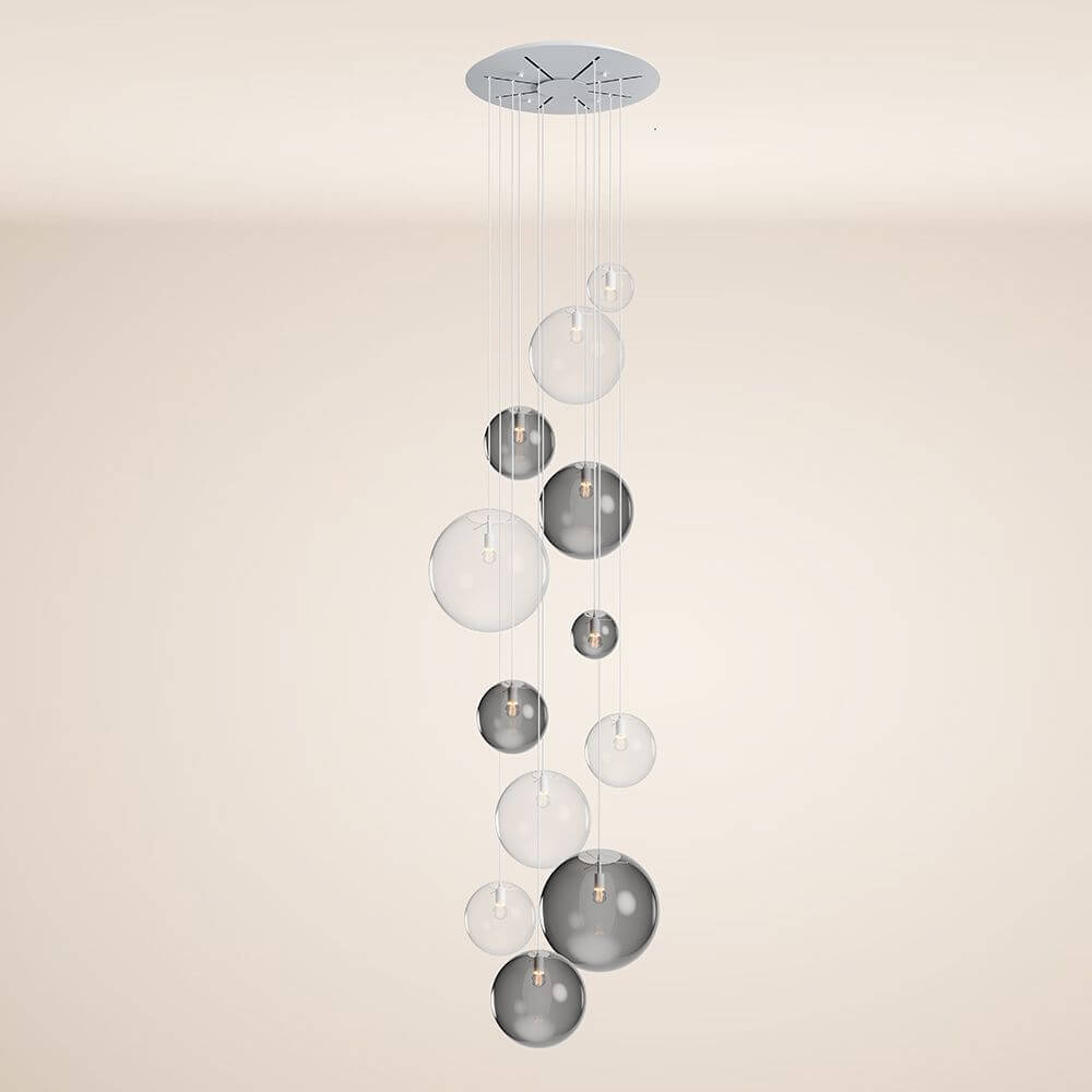 Bello Orb Pendant Light | 12-Flame, Customizable Glass Spheres