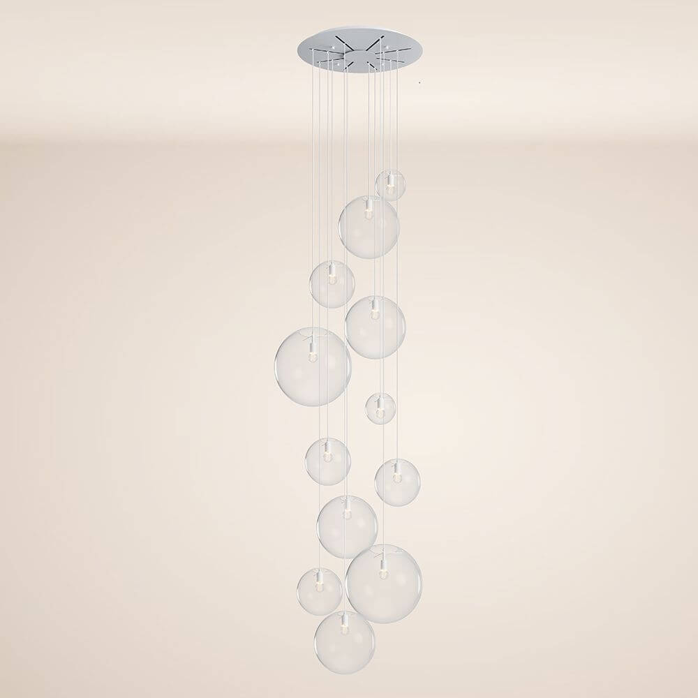 Bello Orb Pendant Light | 12-Flame, Customizable Glass Spheres