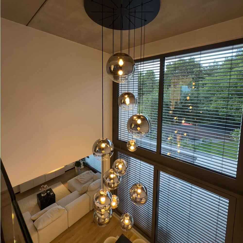 Bello Orb Pendant Light | 12-Flame, Customizable Glass Spheres