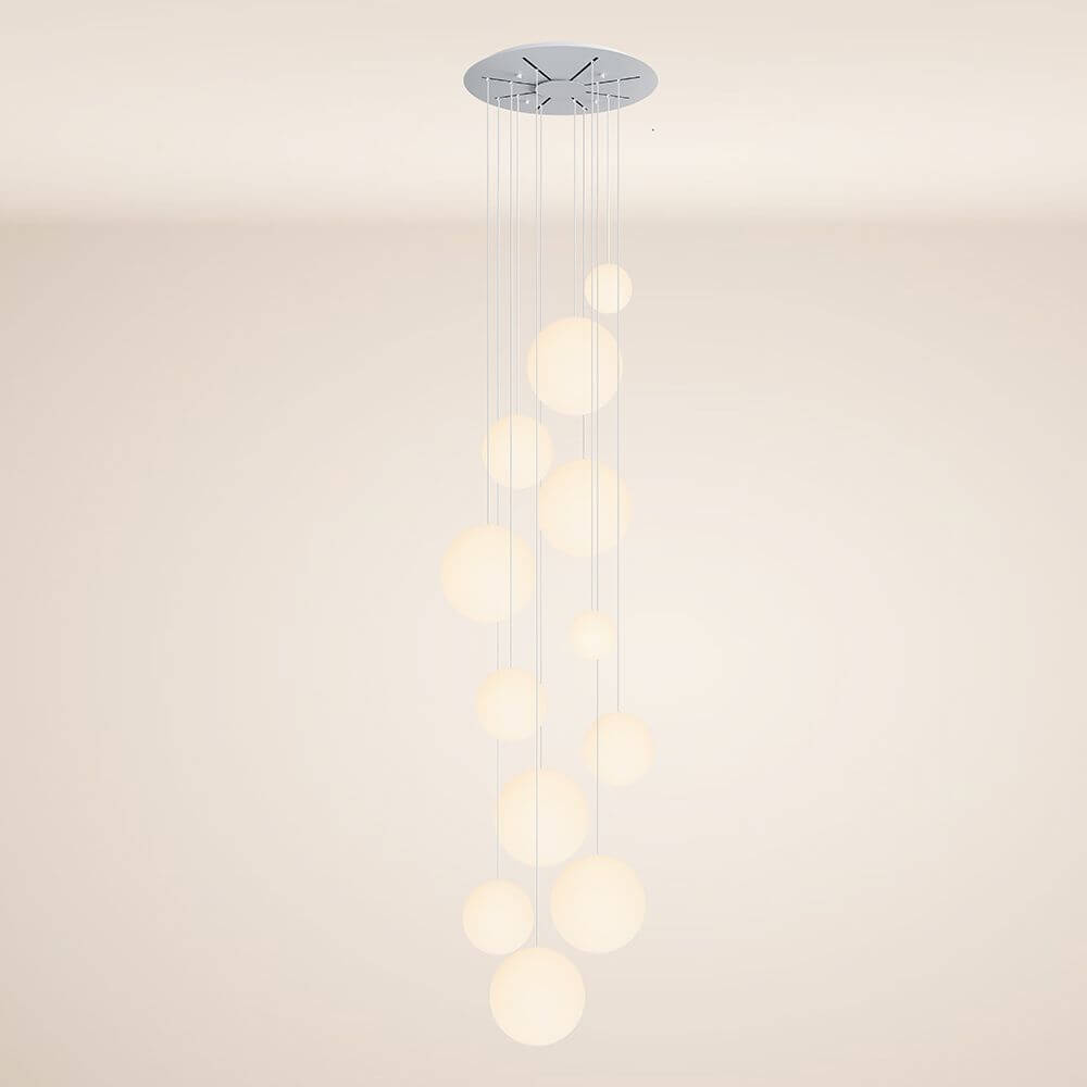 Bello Orb Pendant Light | 12-Flame, Customizable Glass Spheres