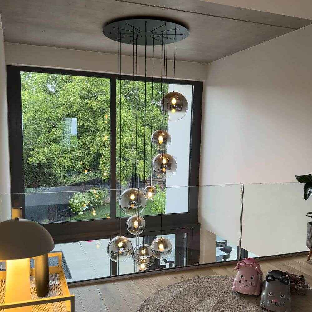 Bello Orb Pendant Light | 12-Flame, Customizable Glass Spheres