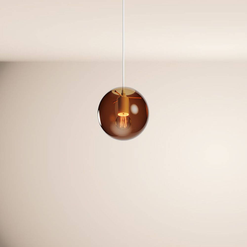 Bela Orb Glass Ball Pendant Light | 5m Suspension, E27 Socket