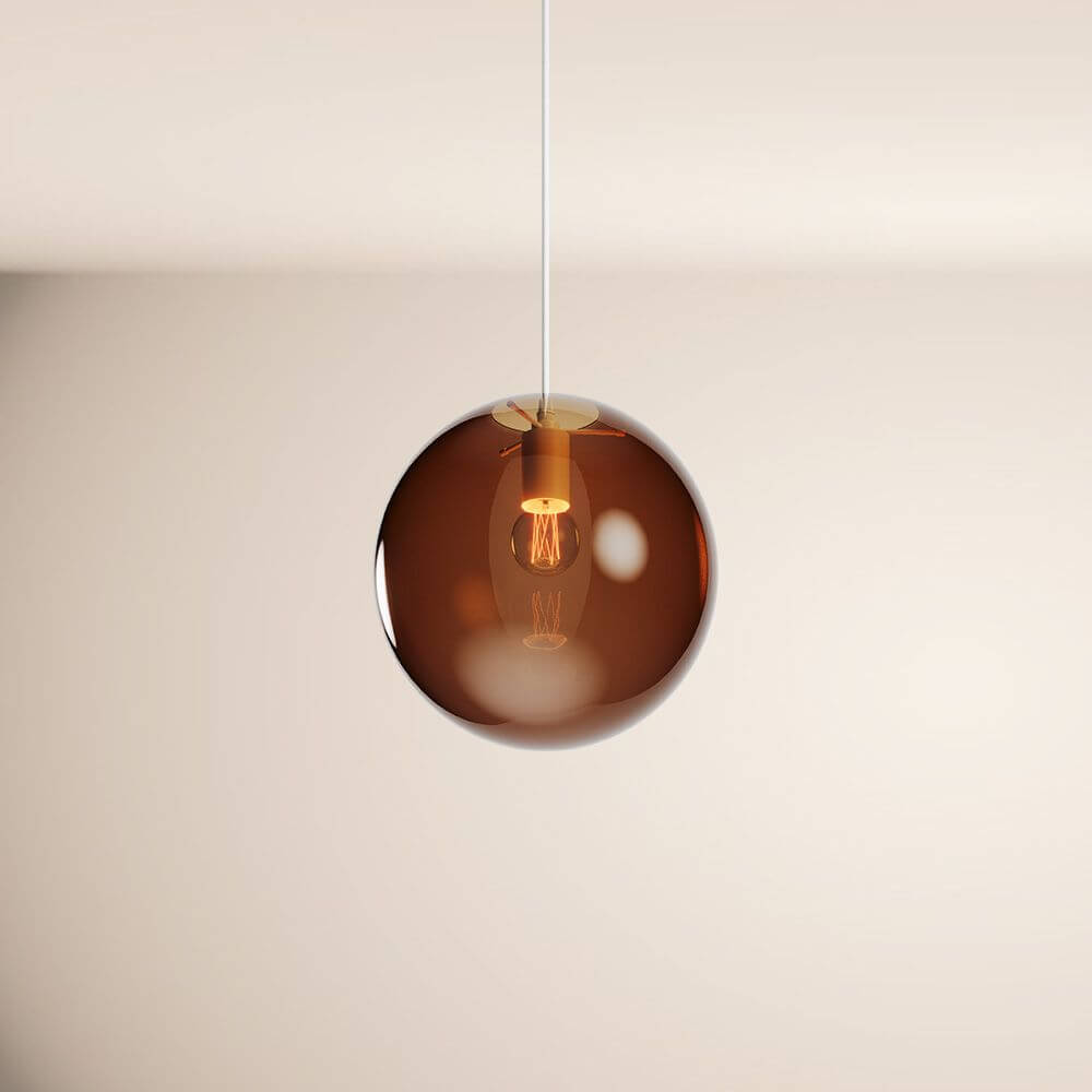 Bela Orb Glass Ball Pendant Light | 5m Suspension, E27 Socket