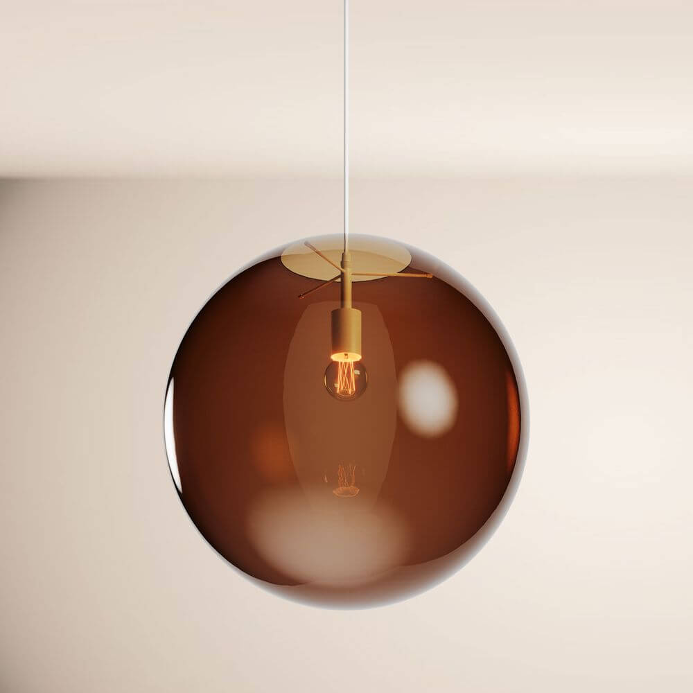 Bela Orb Glass Ball Pendant Light | 5m Suspension, E27 Socket