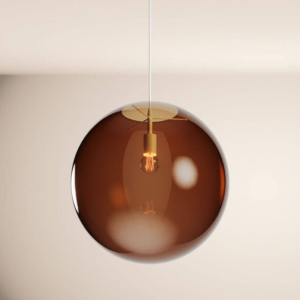 Bela Orb Glass Ball Pendant Light | 5m Suspension, E27 Socket