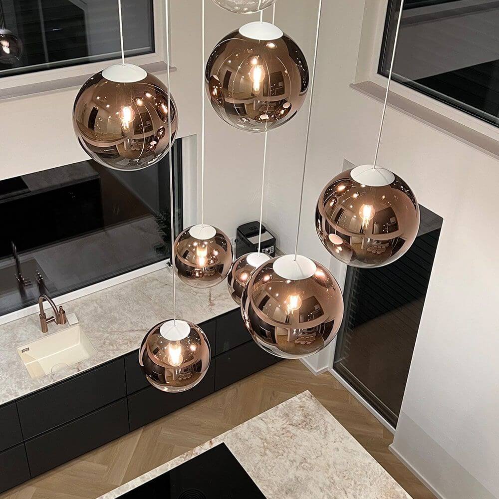 Bela Glass Pendant Light | Hand-Blown, Adjustable Suspension 150cm