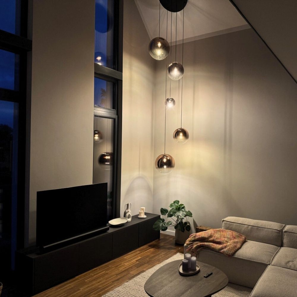 Bello Orb Glass Pendant Light | Hand-Blown Glass, Customizable Suspension