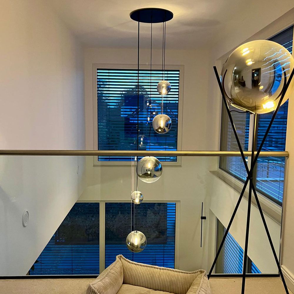 Bello Orb Glass Pendant Light | Hand-Blown Glass, Customizable Suspension