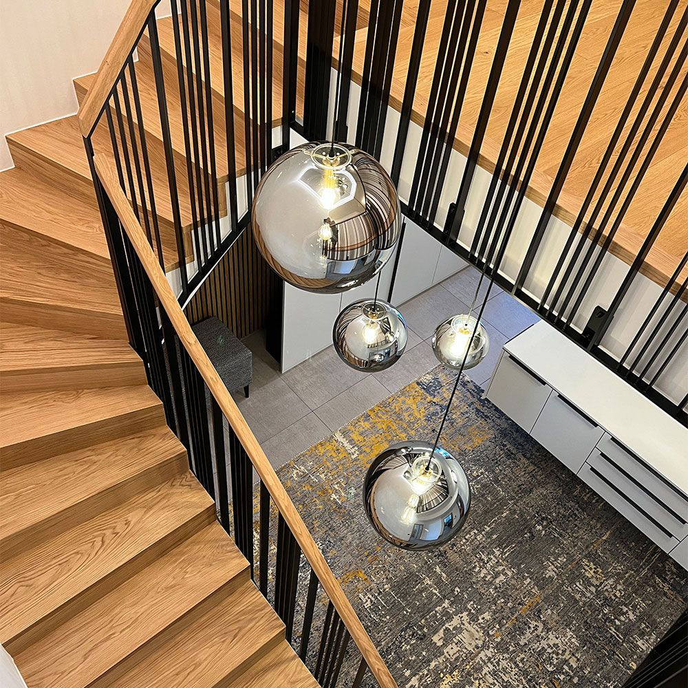 Bello Orb Glass Pendant Light | Hand-Blown Glass, Customizable Suspension