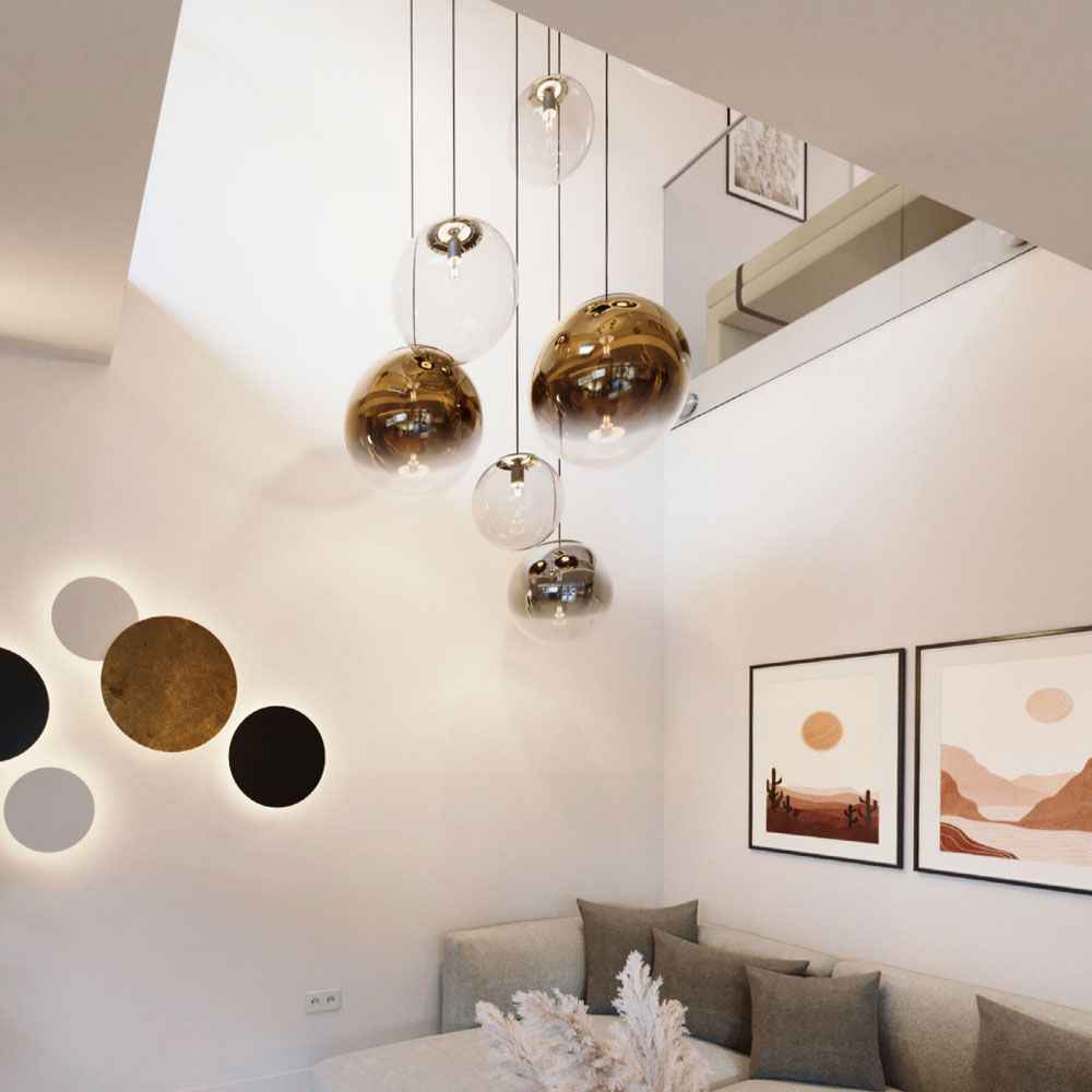 Bello Orb Glass Pendant Light | Hand-Blown Glass, Customizable Suspension