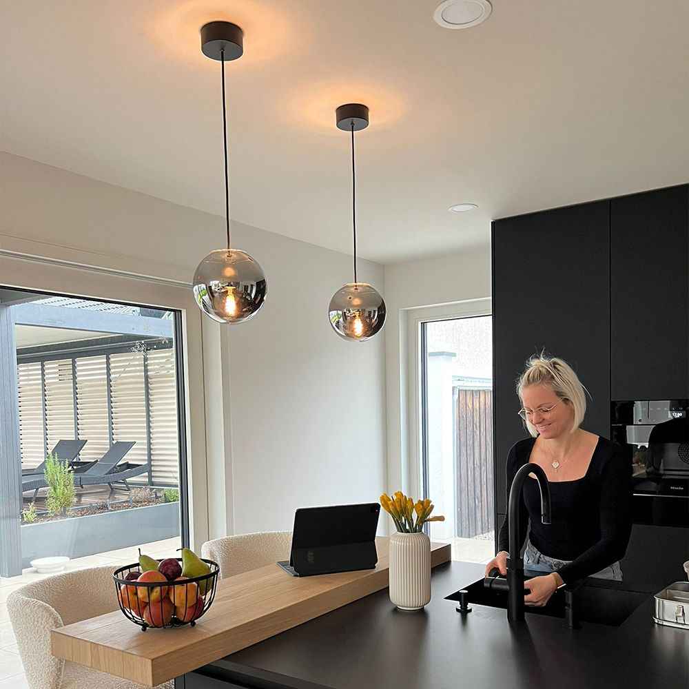 Bello Orb Glass Pendant Light | Hand-Blown Glass, Customizable Suspension