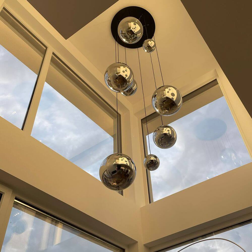 Bello Orb XL Gallery Light | 8-Glass Spheres, Modular Canopy