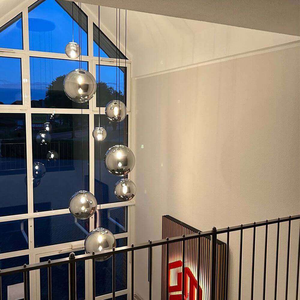 Bello Orb XL Gallery Light | 8-Glass Spheres, Modular Canopy