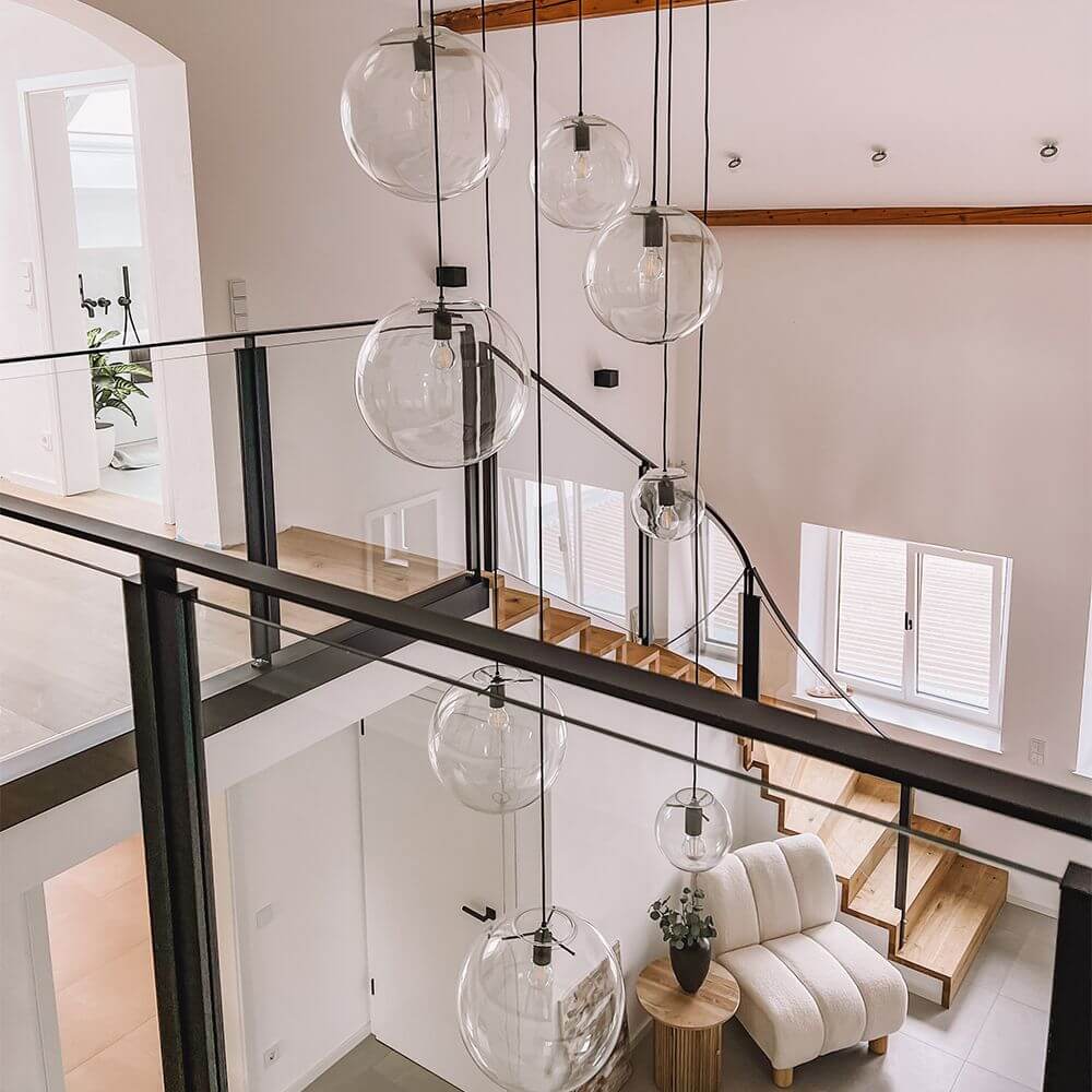 Bello Orb XL Gallery Light | 8-Glass Spheres, Modular Canopy