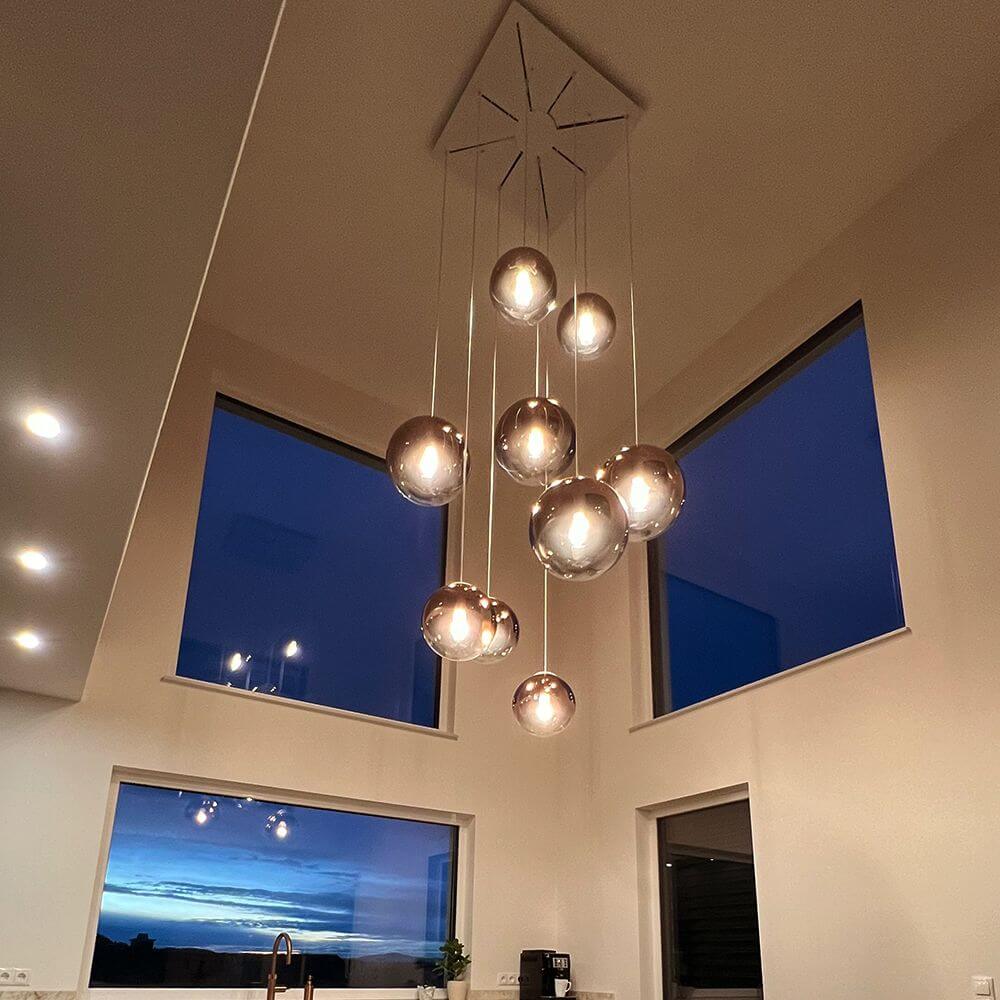 Bello Orb XL Gallery Light | 8-Glass Spheres, Modular Canopy
