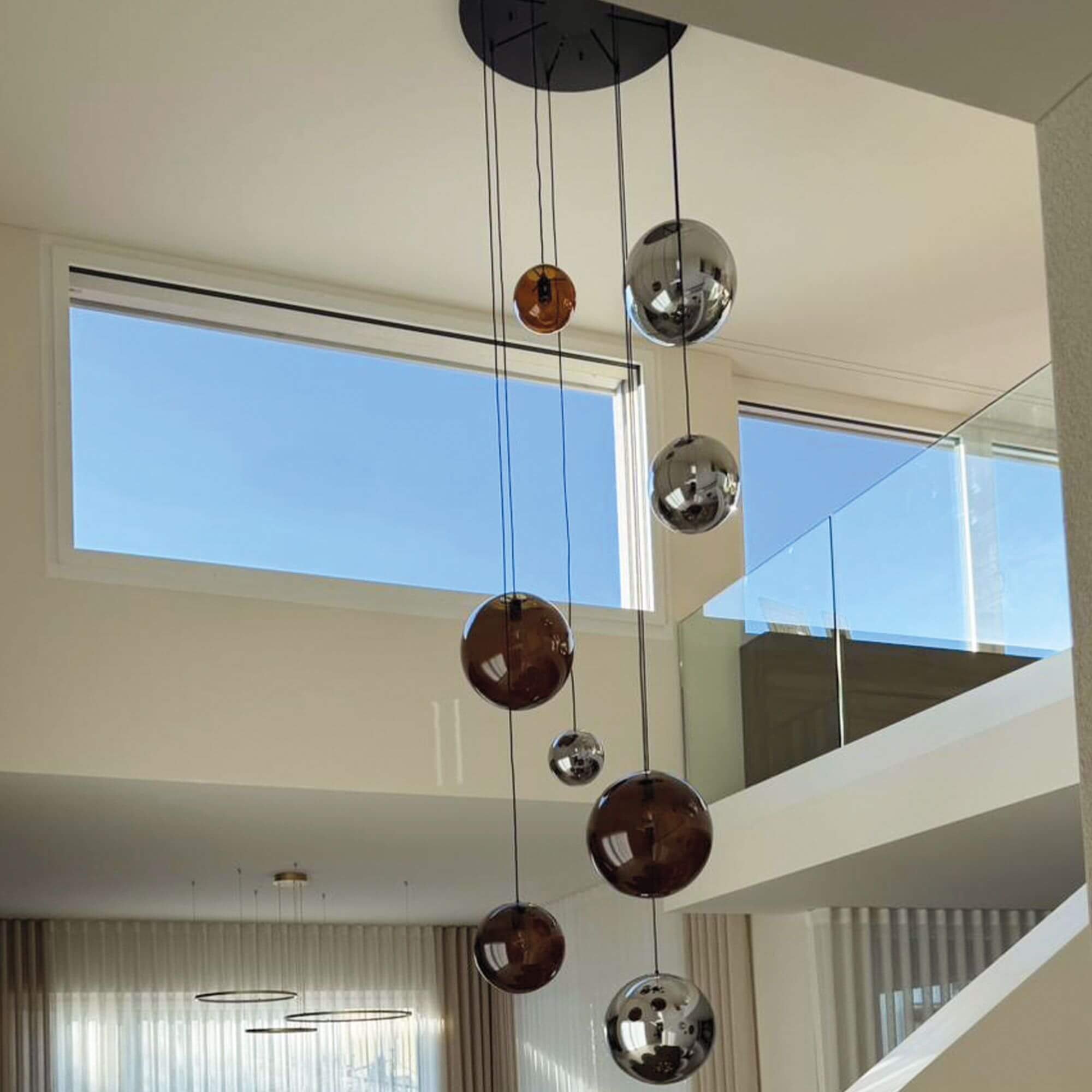 Bello Orb XL Gallery Light | 8-Glass Spheres, Modular Canopy