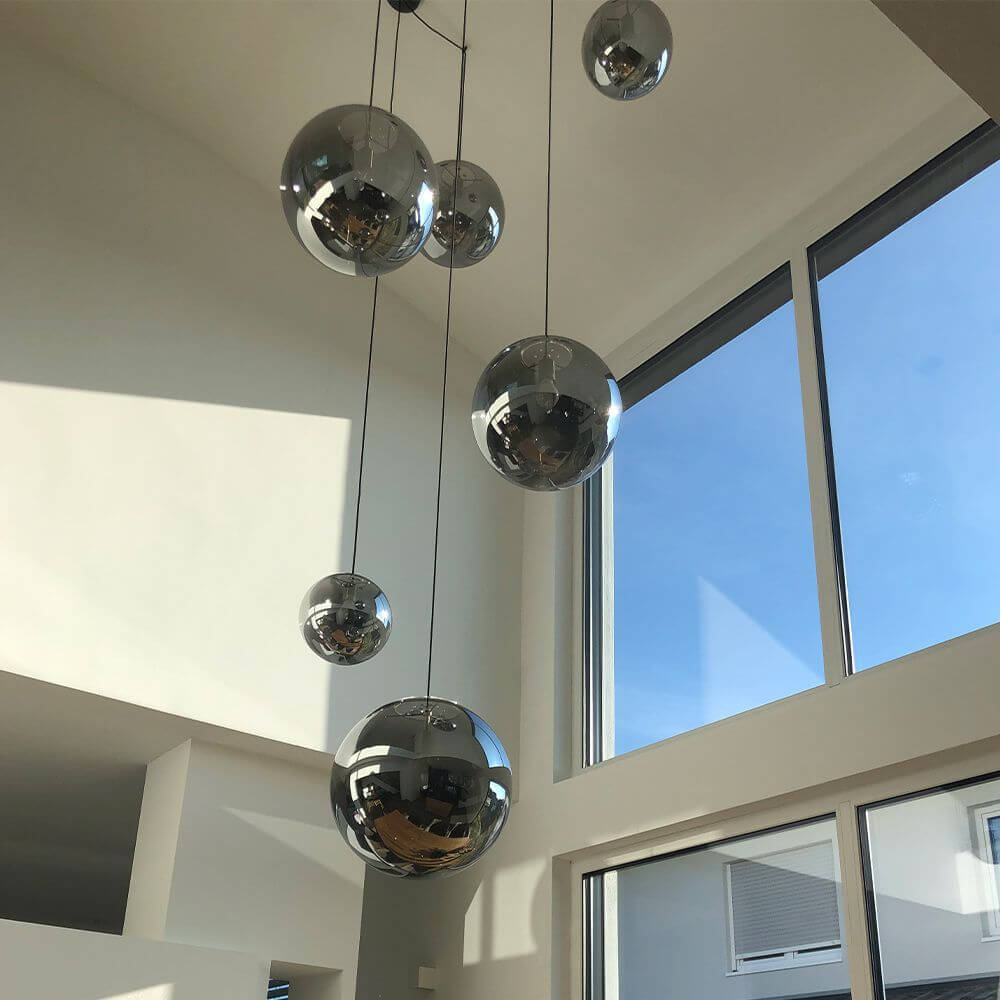 Bello Orb XL Gallery Light | 8-Glass Spheres, Modular Canopy