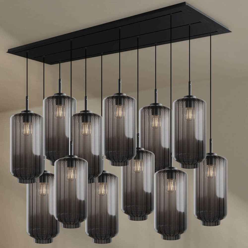 Bello Dining Room Light | 12-Bulb, Mouth-Blown Glass Pendants