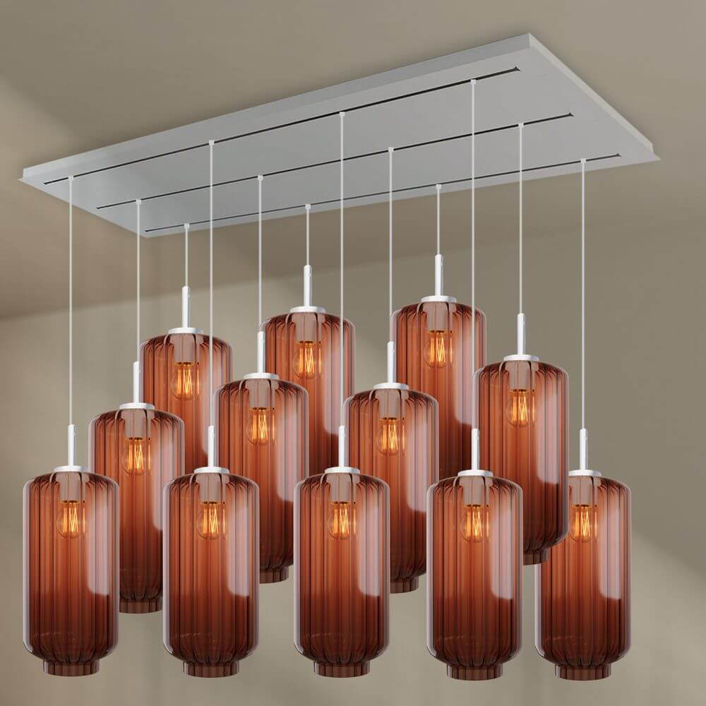 Bello Dining Room Light | 12-Bulb, Mouth-Blown Glass Pendants