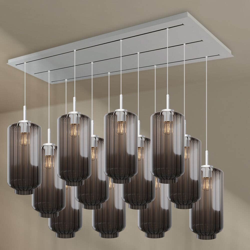 Bello Dining Room Light | 12-Bulb, Mouth-Blown Glass Pendants