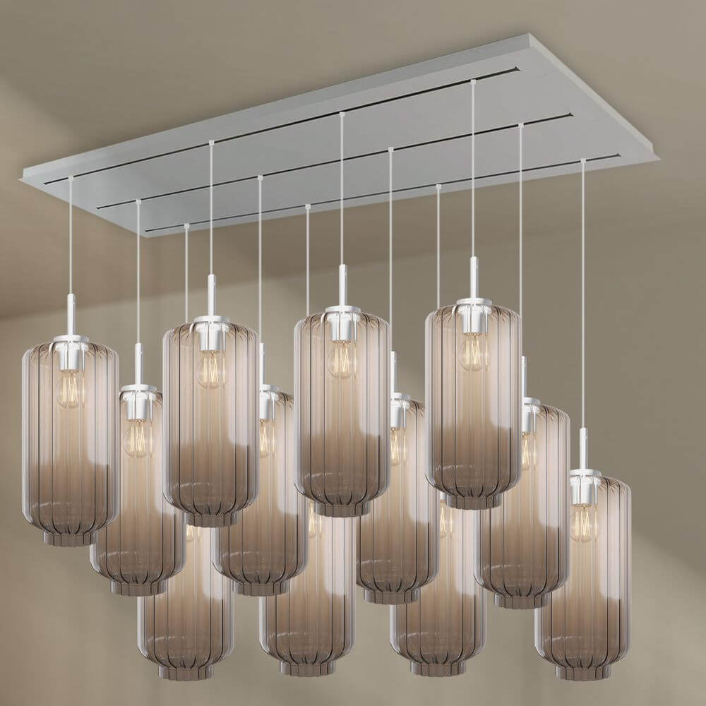 Bello Dining Room Light | 12-Bulb, Mouth-Blown Glass Pendants