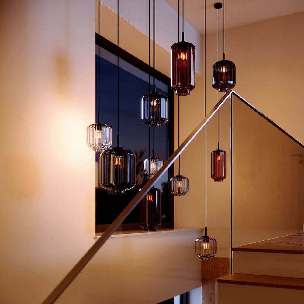 Bello Pendant Light | 500cm Black Cable, Mouth-Blown Glass