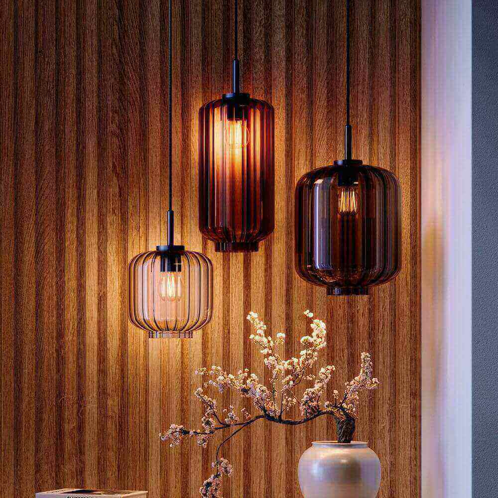 Bello Pendant Light | 500cm Black Cable, Mouth-Blown Glass