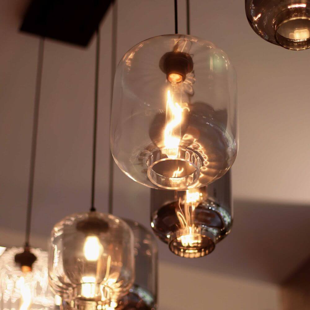 Bello Pendant Light | 500cm Black Cable, Mouth-Blown Glass