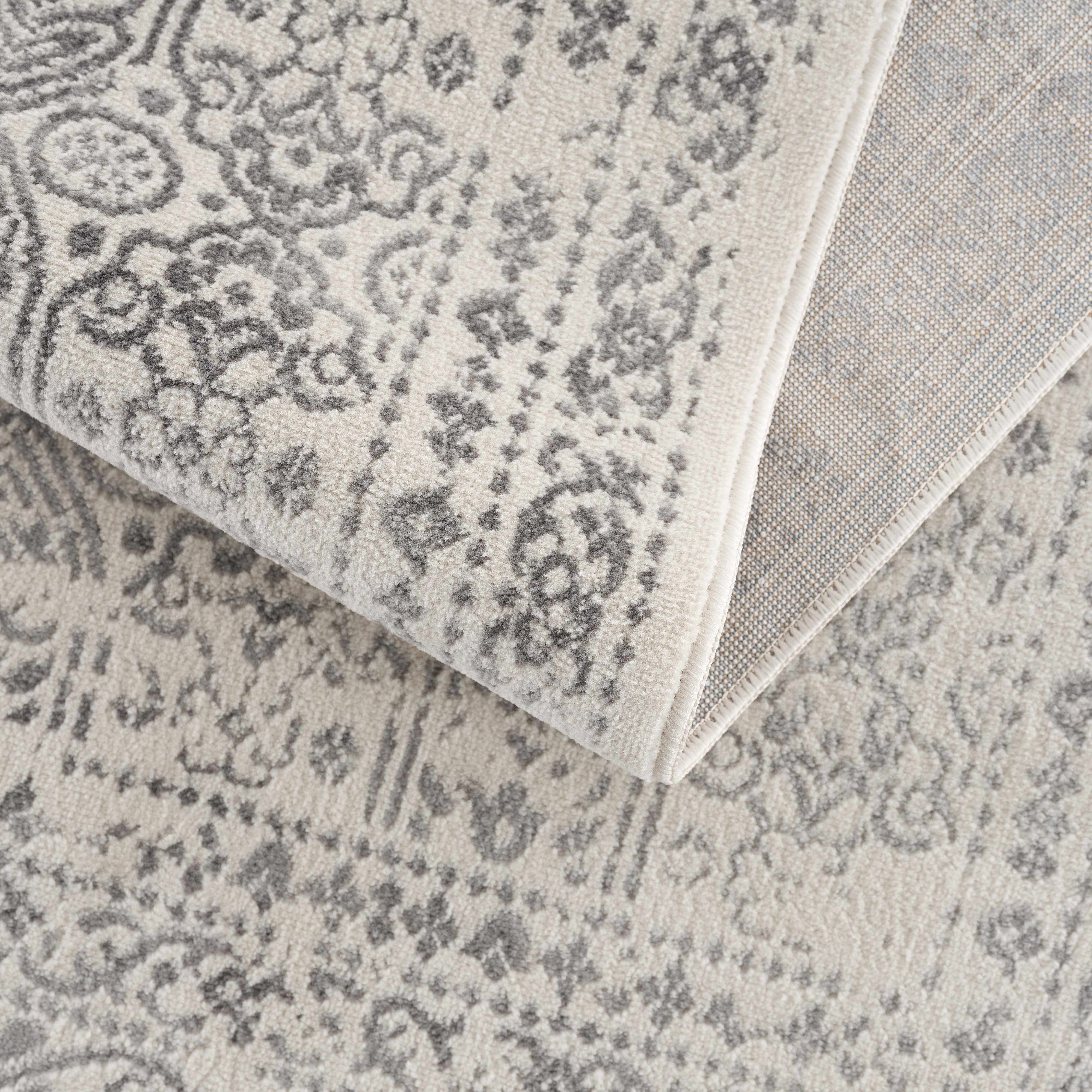 Mira Area Rug  Machine Woven  Medium Pile  Cream Gray