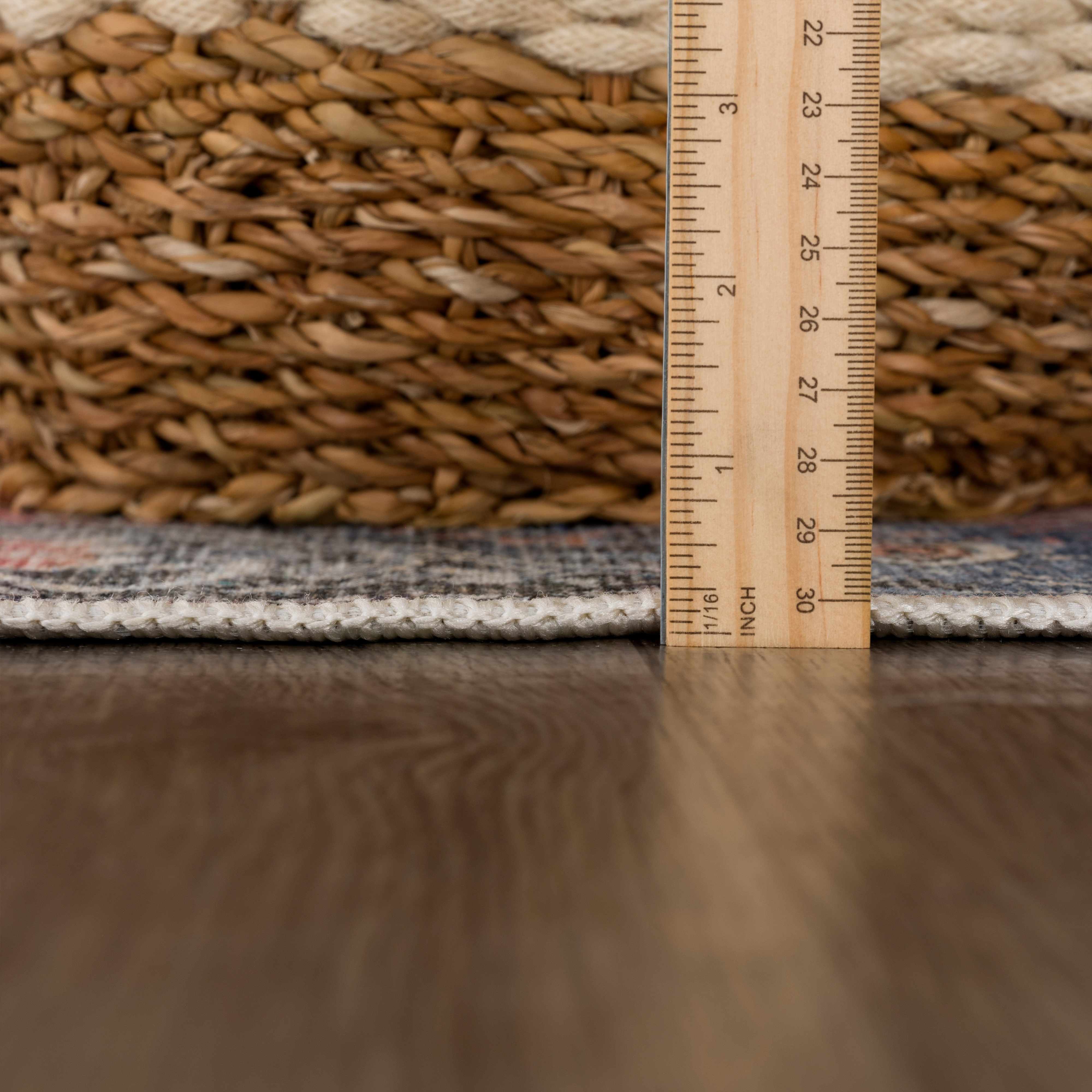 Brix Vintage Area Rug  Washable Chenille-Polyester, Pet-Friendly