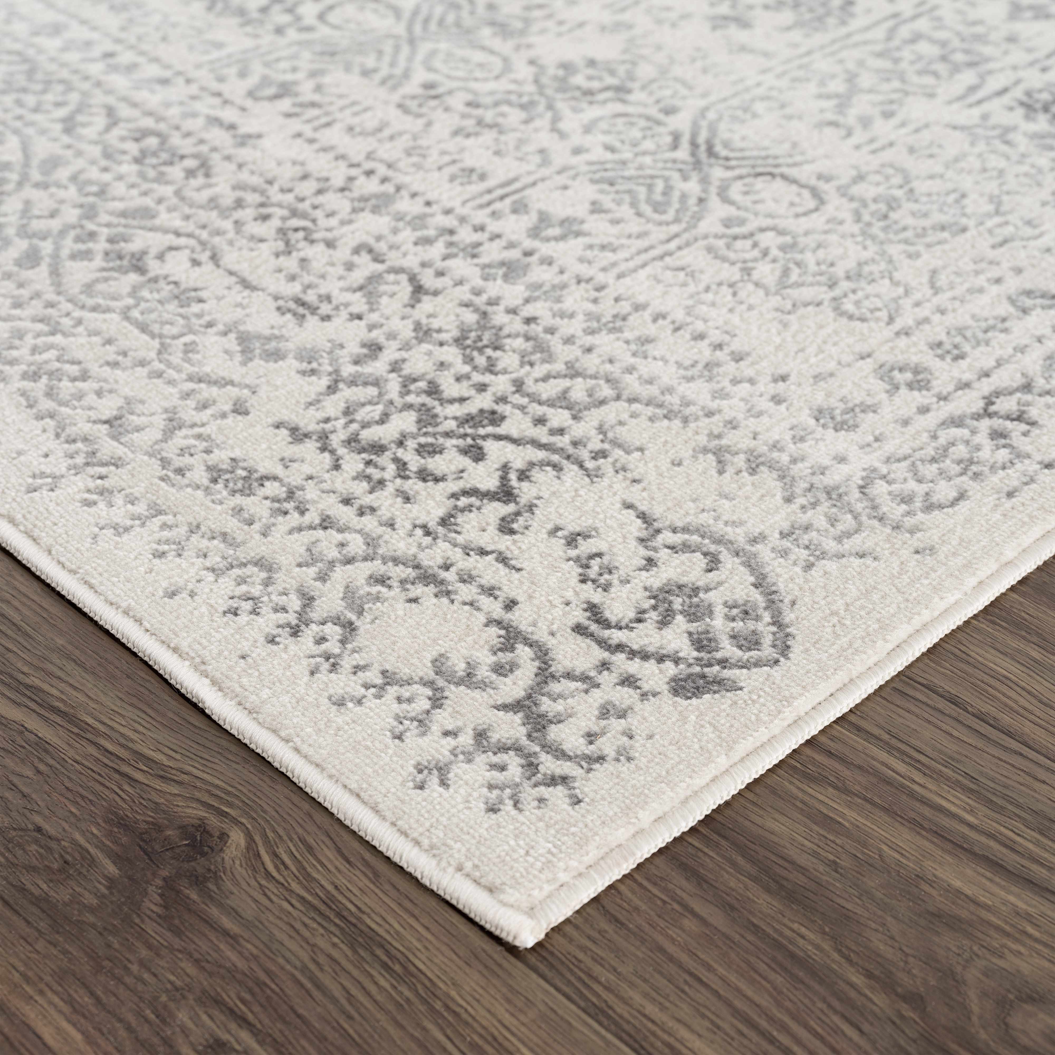Mira Area Rug  Machine Woven  Medium Pile  Cream Gray