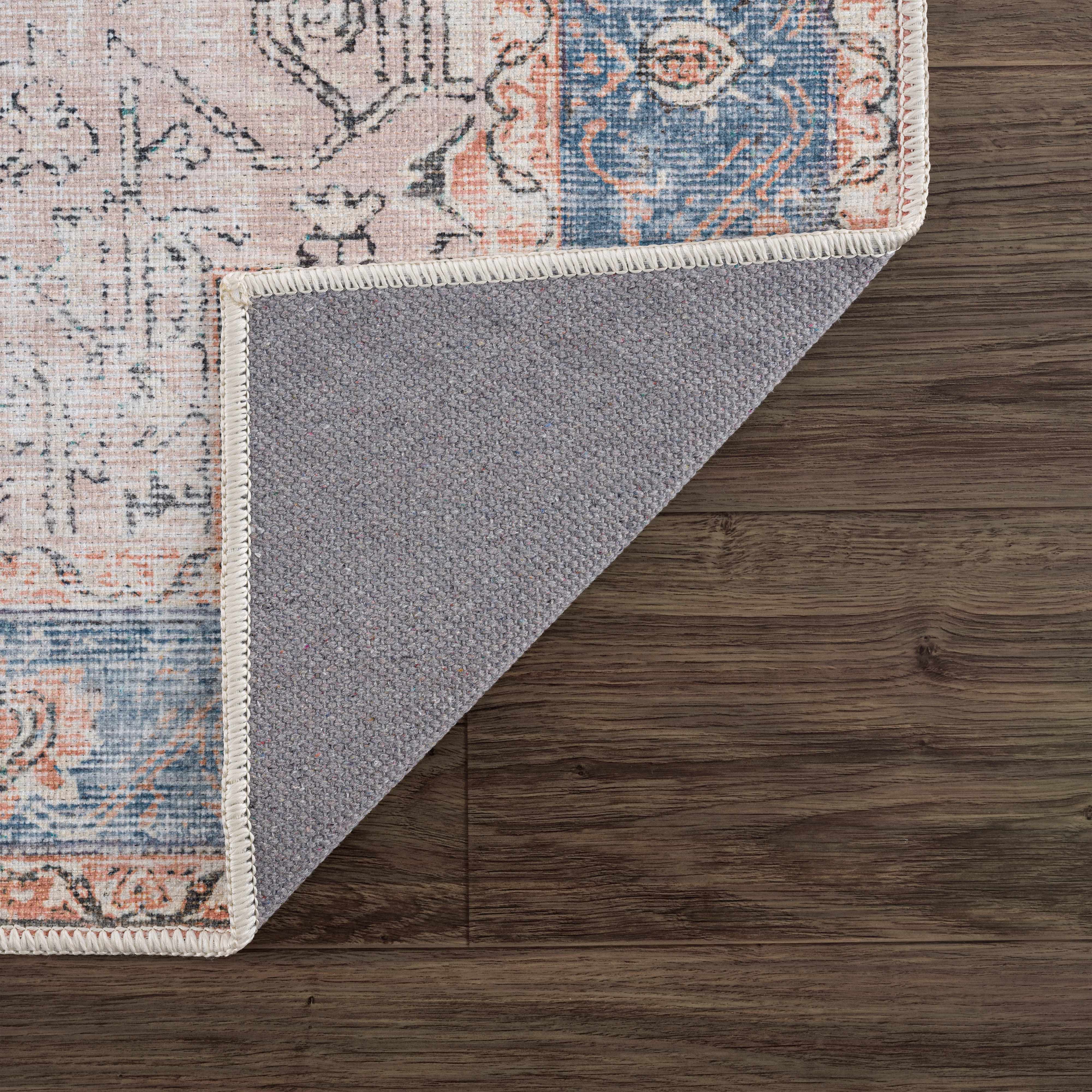 Brix Vintage Area Rug  Washable Chenille-Polyester, Pet-Friendly