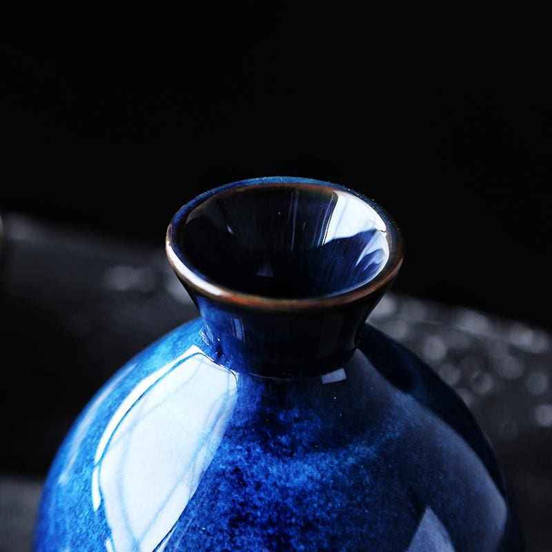 Bento Sake Set | Handgemaakt Keramiek, Indigo Blauw - 5-delig