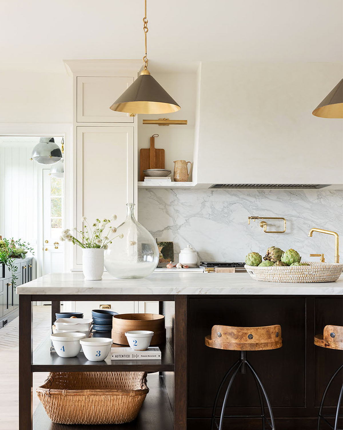 Sienna Pendant Light  Gold Leafed Iron & Leather