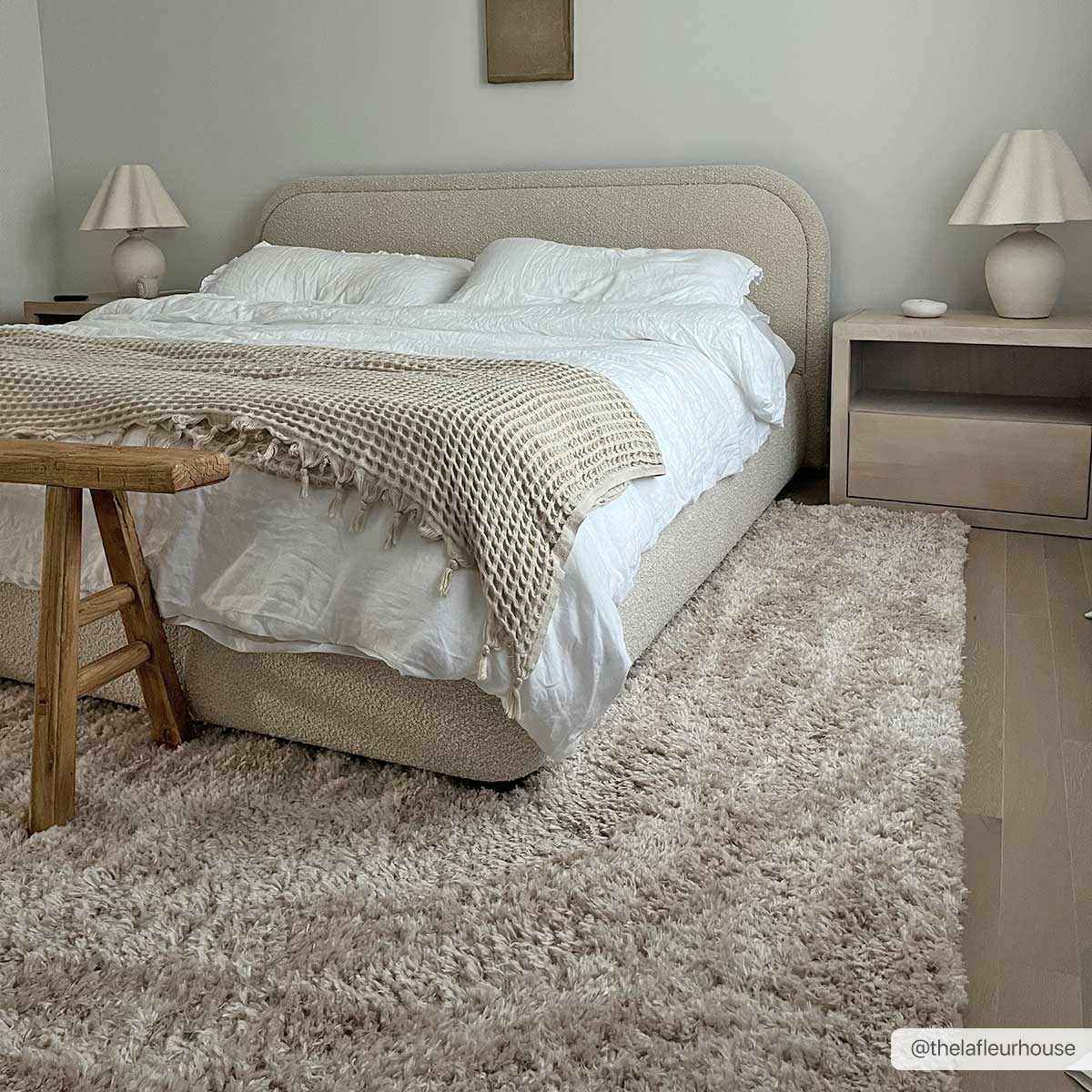 Sierra Shag Rug  Plush Pile  100% Polyester  Medium Gray