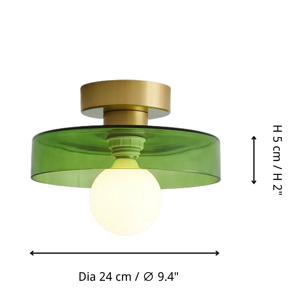 Bela Bauhaus Ceiling Lamp | Brass & Glass, Warm White Illumination