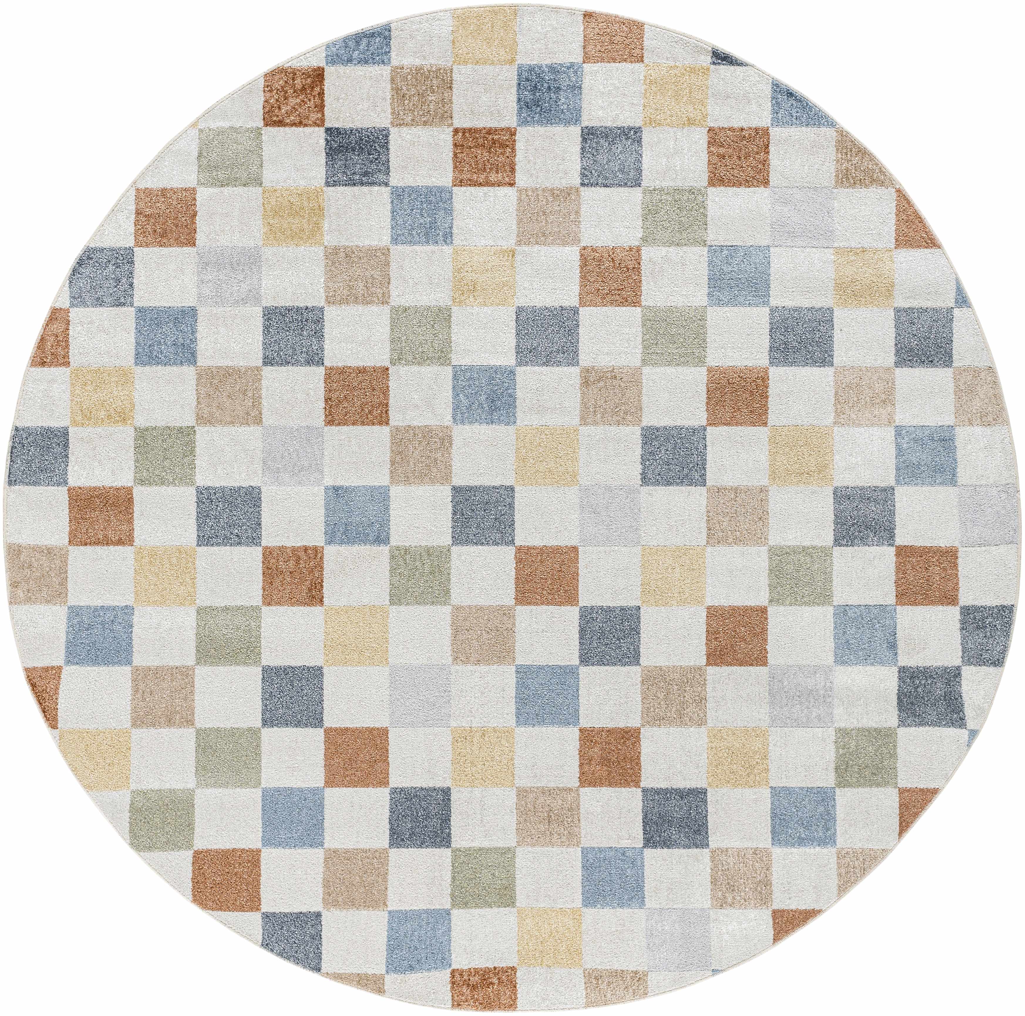 Bello Colorful Checkered Rug  Machine Washable, Medium Pile