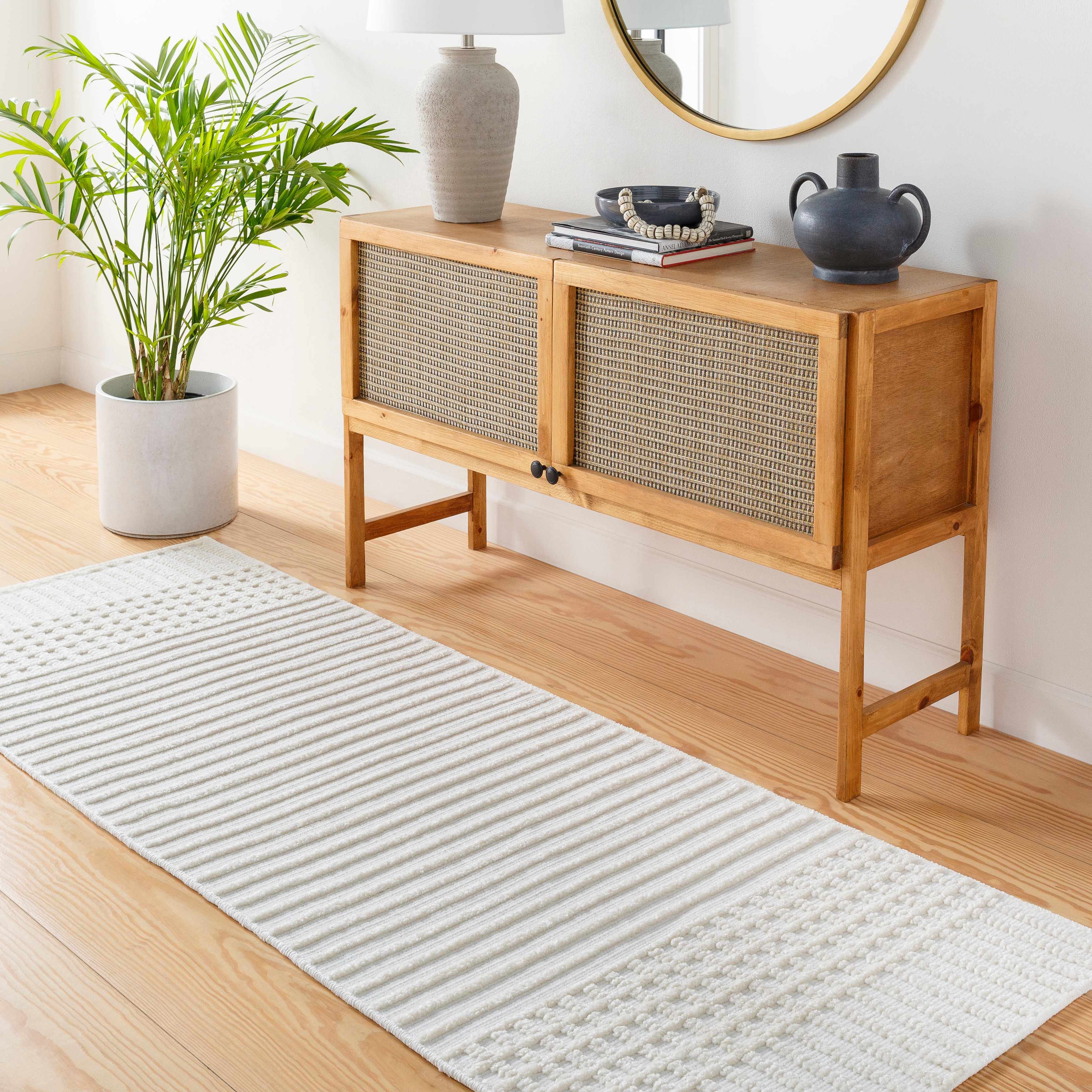 Rhett Area Rug Machine Woven Medium Pile Washable White