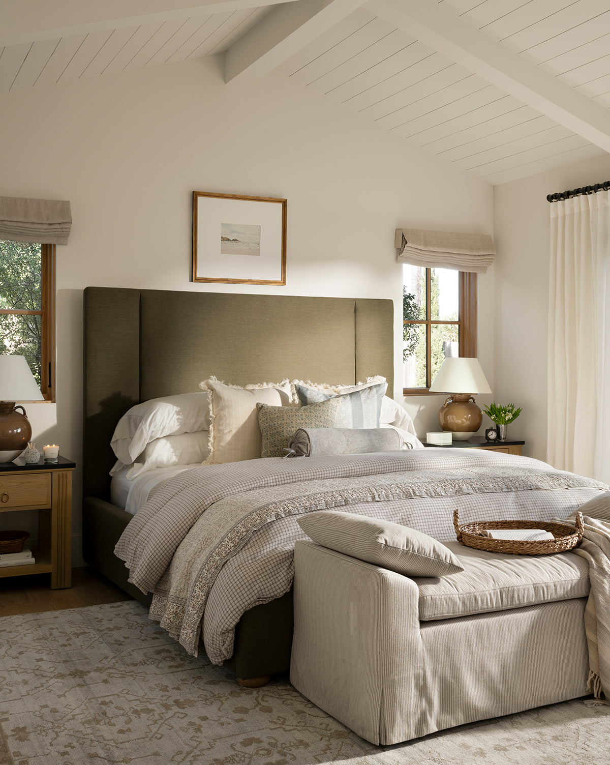 Mina Bed Frame  Upholstered with High-End Fabrics