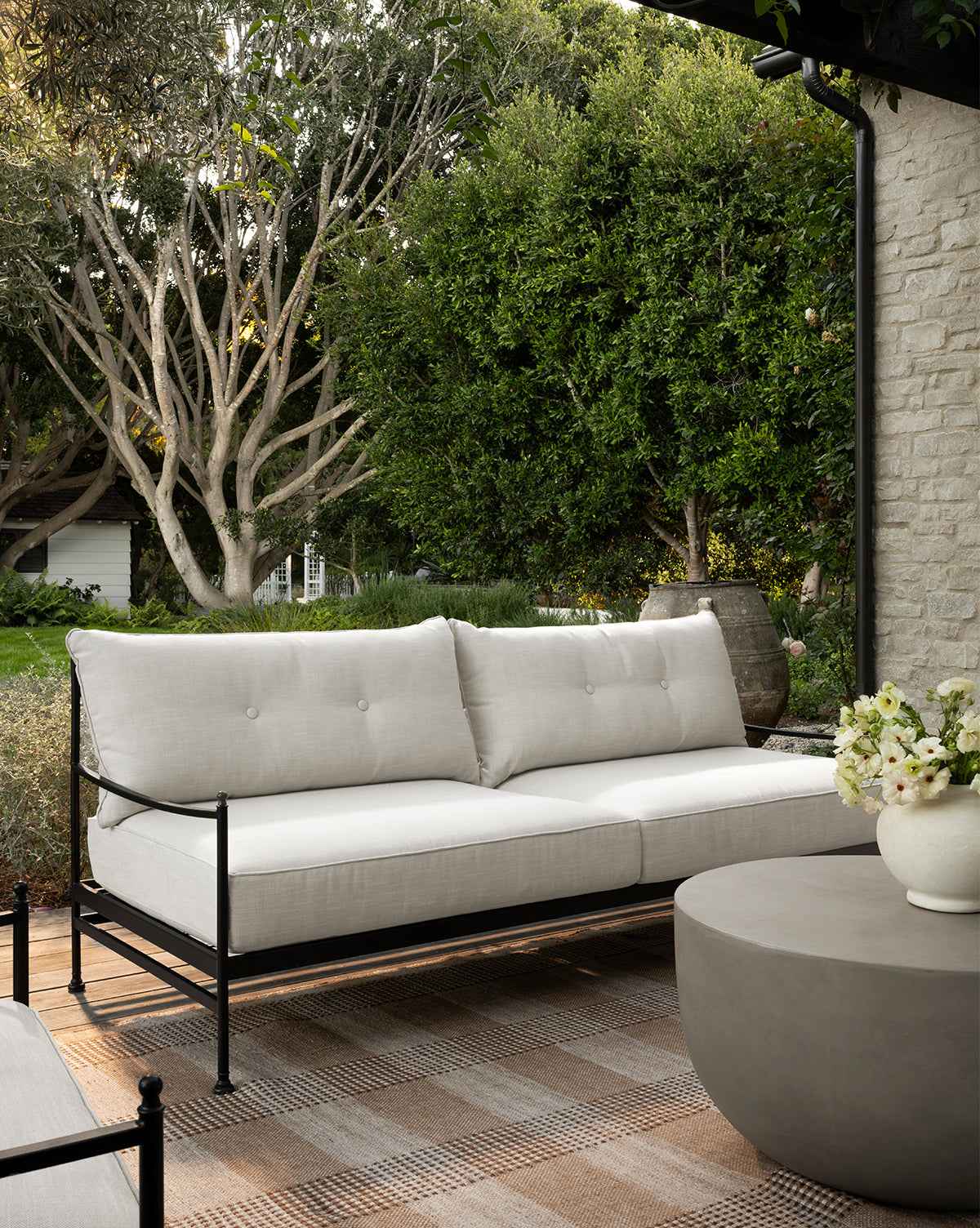 Bristol Outdoor Sofa  Powder-Coated Aluminum, All-Weather Cushions