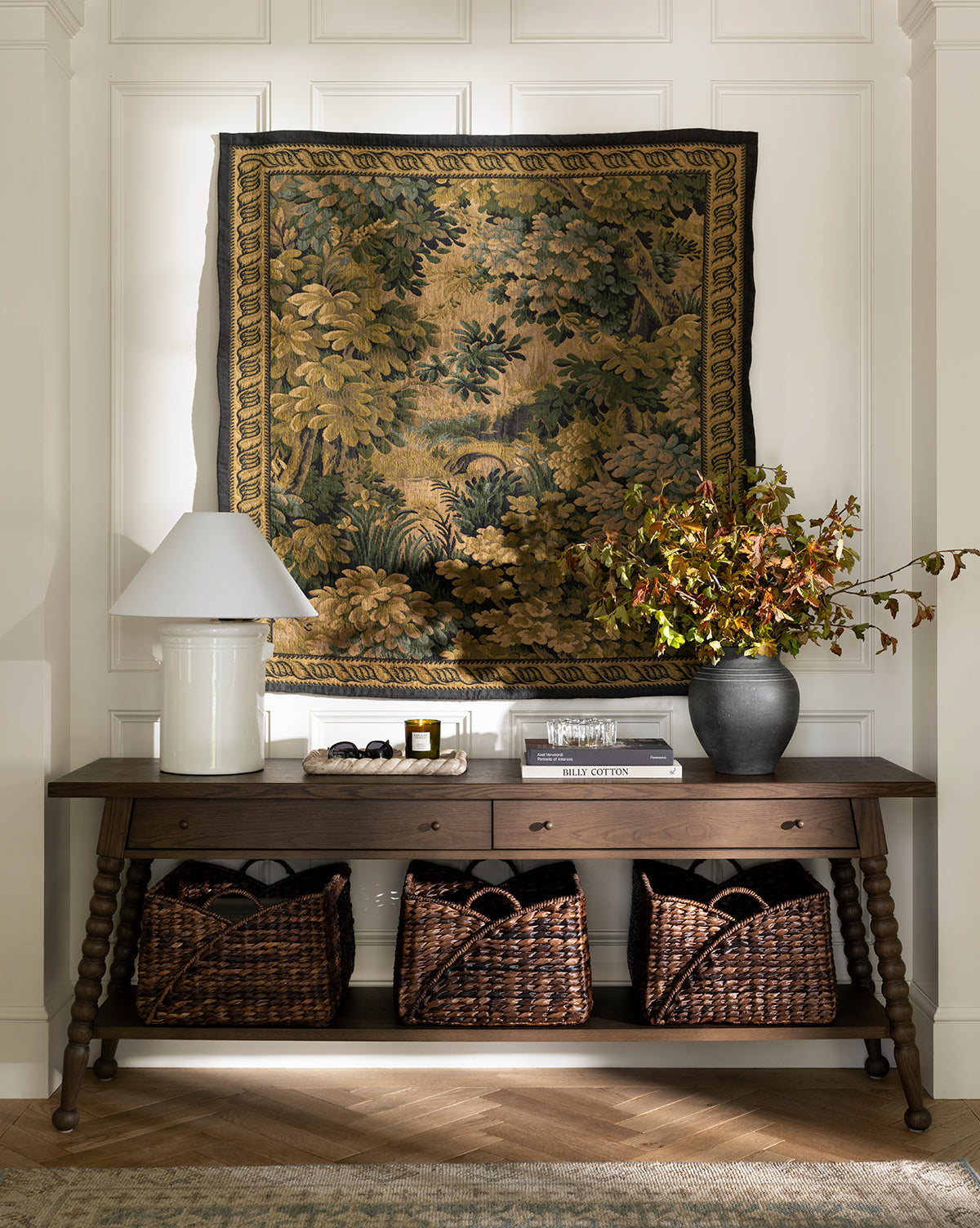 Bello Wall Tapestry  Botanical Design, Old-World Charm