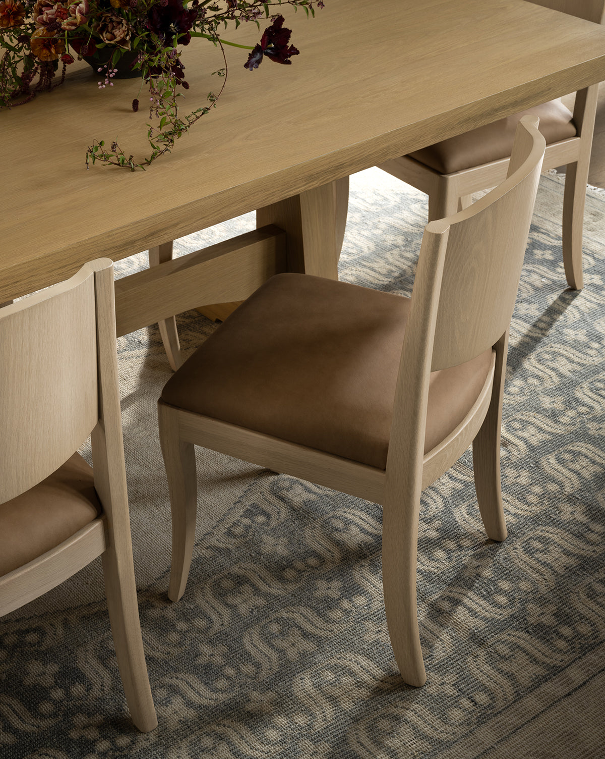 Bello Dining Chair  White Oak Frame, Upholstered Seat