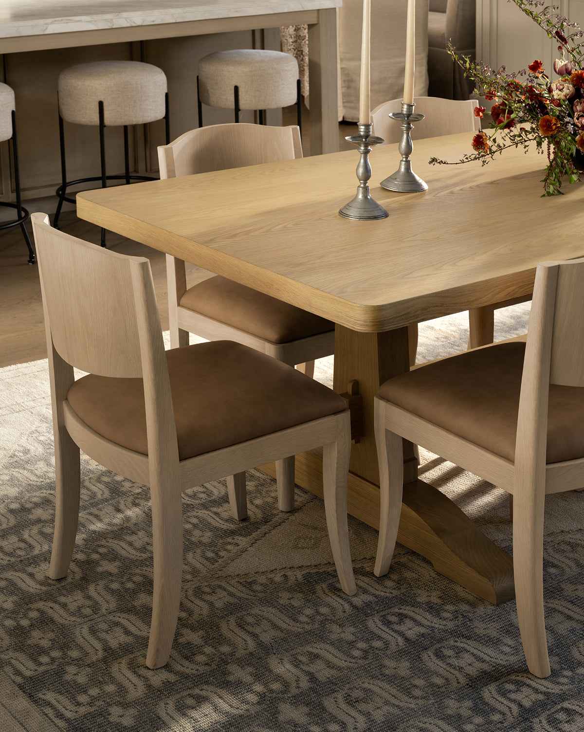Vireo Dining Table  Oak with Heritage White Finish
