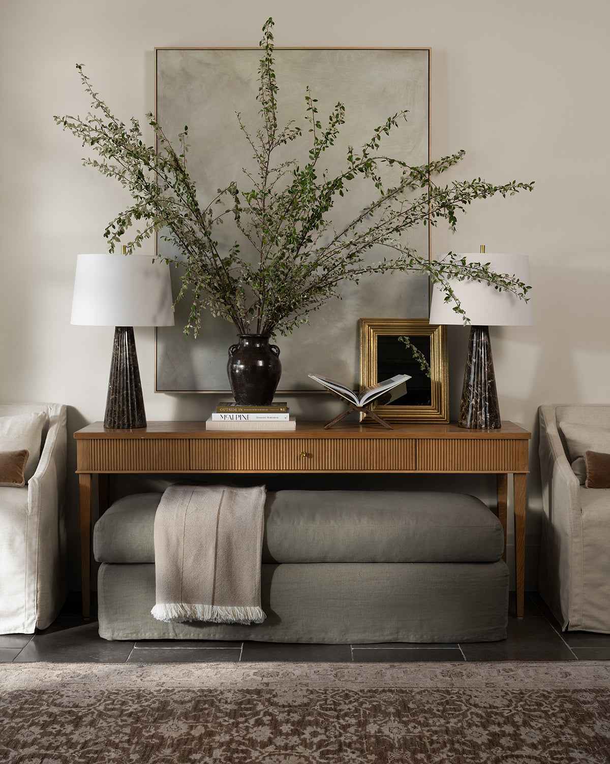 Milo Slipcover Ottoman  Customizable Fabrics, Luxurious Cushion