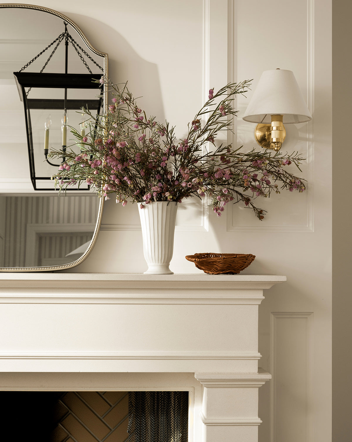 Dara Footed Vase Stoneware Fluted Texture Satin Glaze Finish