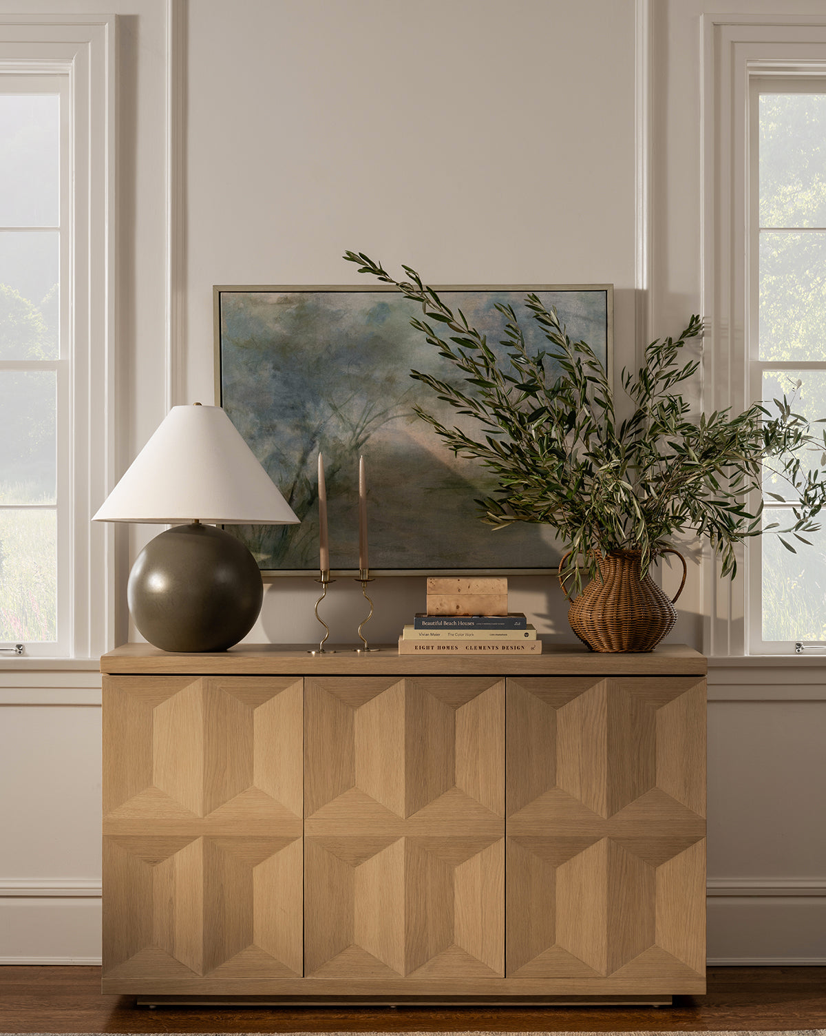 Tess Ceramic Table Lamp  Brown Finish, Tapered Shade