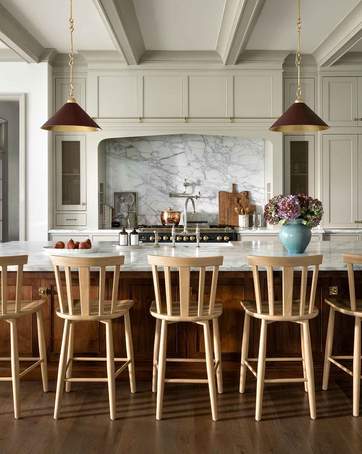 Sienna Pendant Light  Gold Leafed Iron & Leather