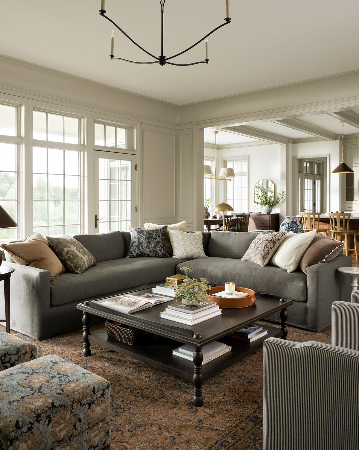 Mira L Sectional Sofa 108" Customizable Fabric, Luxurious Comfort