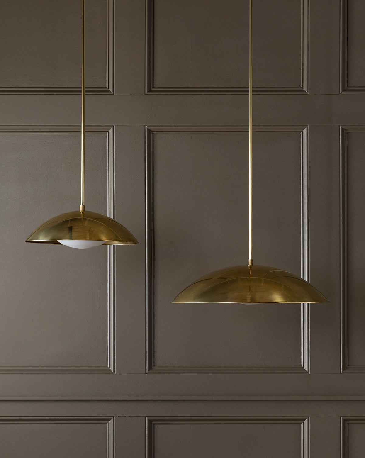 Aldora Pendant Light  Brass with Wide Round Shade