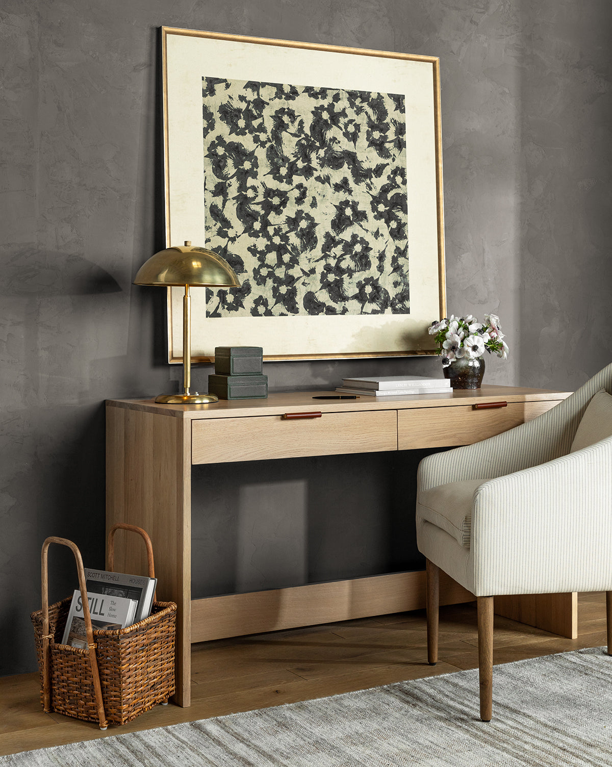 Bela Giclee Print  Botanical Canvas Art in Gold Frame